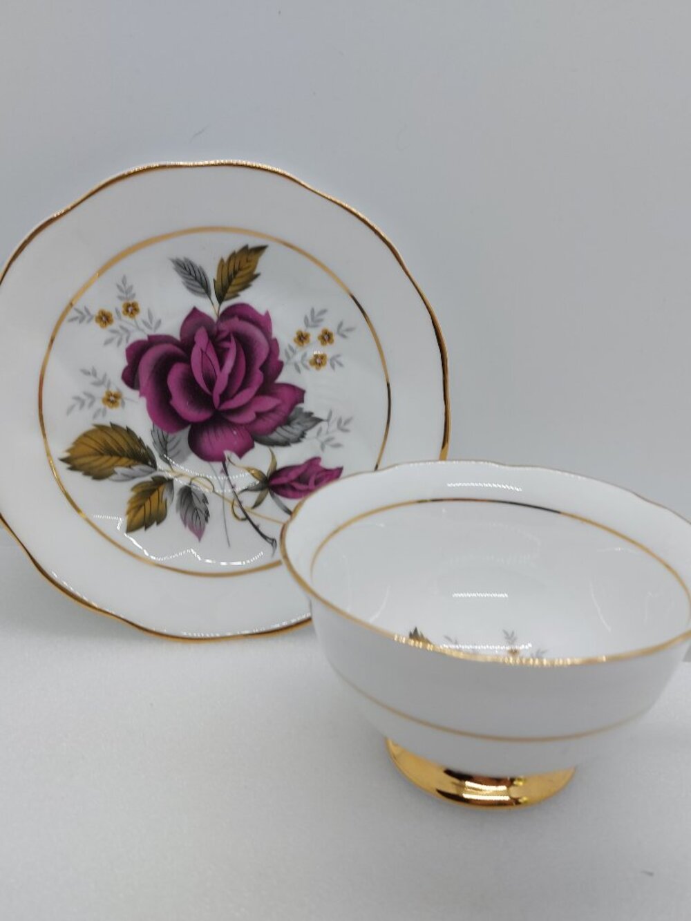 Vintage Dorchester Tea Cup And Saucer Finest Bone China  Floral Design